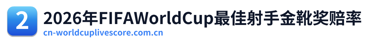 2026年FIFAWorldCup最佳射手金靴奖赔率